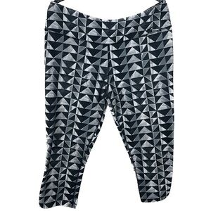 Nike Dri-Fit Leggings Cropped Geometric Print High Rise Thick Workout Pants